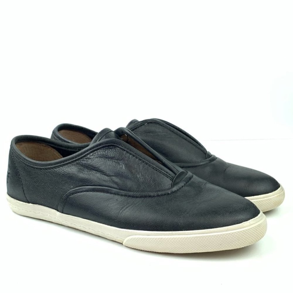 Frye Maya Cvo Sneakers Sz 8 Black Goat Leather